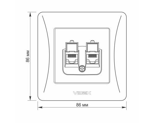 Комп'ютерна розетка Videx BINERA CAT6 + CAT3 подвійна черн (VF-BNSK2PC6TF3-BG)