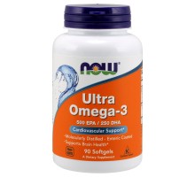 Жирні кислоти Now Foods Ультра Омега-3, Ultra Omega-3, 90 желатинових капсул (NOW-01661)