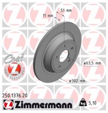 Гальмівний диск ZIMMERMANN 250.1376.20