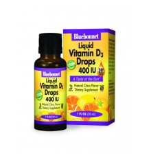 Вітамін Bluebonnet Nutrition Рідкий Вітамін D3 400IU, Смак Апельсину, 30мл краплі (BLB-00372)