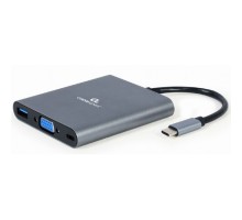 Концентратор Cablexpert USB-C 6-in-1 (Hub3.1/HDMI/VGA/PD/card-reader/audio) (A-CM-COMBO6-01)
