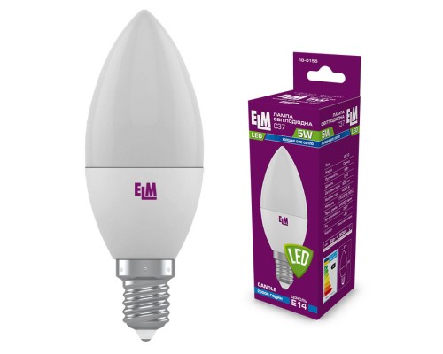 Лампочка ELM C37 5W PA10 E14 4000K (18-0155.)