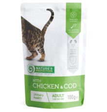 Вологий корм для кішок Nature's Protection Urinary health with Chicken and Cod 100 г (KIK45191)
