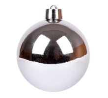 Ялинкова іграшка Novogod`ko куля, пластик, 20 cм, срібло, глянець (974076)