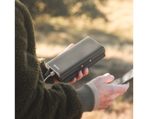 Батарея універсальна Sandberg 25000mAh, Solar 4-Panel/8W, USB-C input/output(18W max), USB-A*2/3A(Max) (420-56) 