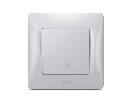 Перемикач Videx BINERA 1кл проміжний срібно (VF-BNSW1I-SS)