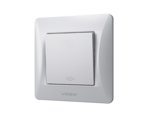 Перемикач Videx BINERA 1кл проміжний срібно (VF-BNSW1I-SS)