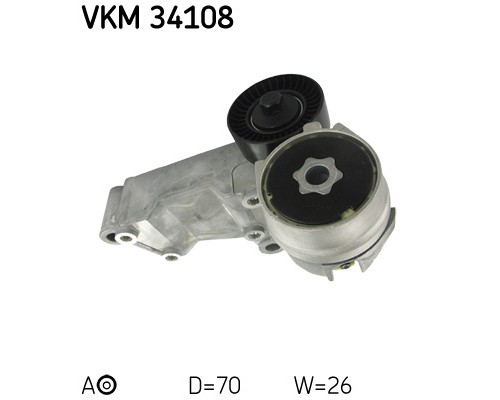 Натягувач ременя з роликом SKF VKM 34108