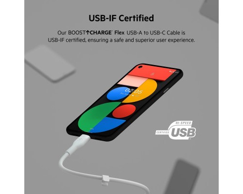Дата кабель USB 2.0 AM to Type-C 2.0m white Belkin (CAB008BT2MWH)