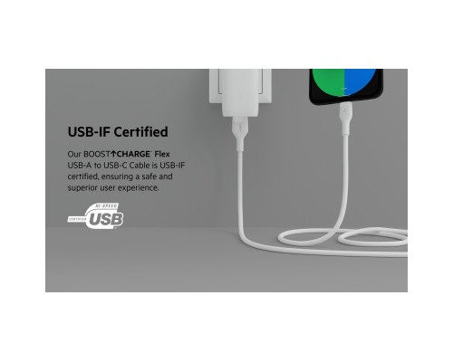 Дата кабель USB 2.0 AM to Type-C 2.0m white Belkin (CAB008BT2MWH)