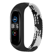 Ремінець до фітнес браслета BeCover Elastic Nylon Style для Xiaomi Mi Smart Band 5/6 (Size L) Black-White (706158)
