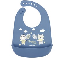 Слинявчик Canpol babies Bonjour Paris силіконовий з кишенькою синій (74/027_blu)