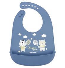 Слинявчик Canpol babies Bonjour Paris силіконовий з кишенькою синій (74/027_blu)