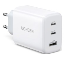 Зарядний пристрій Ugreen 3xUSB 65W (2xType-C+USB QC3.0) Fast Charger White CD275 (90496)