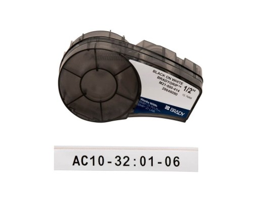 Стрічка для принтера етикеток Brady M21-500-414 BradyGrip, 12.7мм х 3.05м, black on white, Velcro (151515)