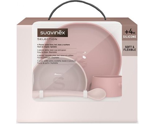 Набір дитячого посуду Suavinex Colour Essence рожевий (401543)