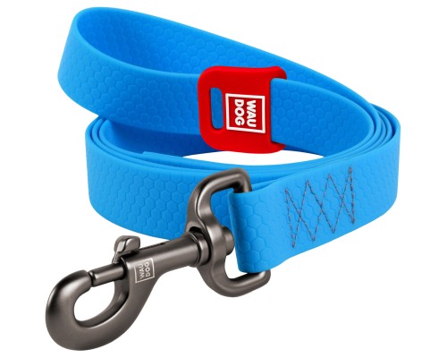 Повідок для собак WAUDOG Waterproof L-XXL Ш 25 мм Д 122 см блакитний (27232)