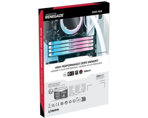 Модуль пам'яті для комп'ютера DDR5 64GB (2x32GB) 6000 MHz Renegade RGB White XMP Kingston Fury (ex.HyperX) (KF560C32RWAK2-64) Модуль пам'яті для комп'ютера DDR5 64GB (2x32GB) 6000 MHz Renegade RGB White XMP Kingston Fury (ex.HyperX) (KF560C32RWAK2-64)