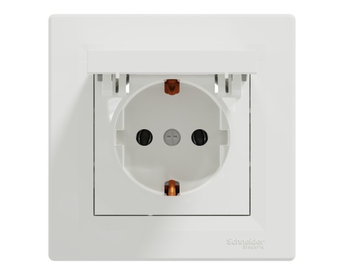 Розетка Schneider Electric ASFORA з кришкою, біла (EPH3100121)