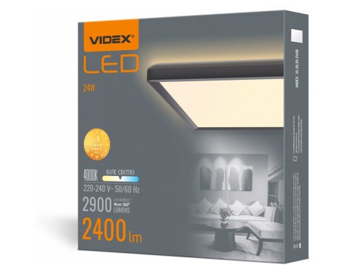 Світильник Videx DL3S 24W 4000K (VL-DL3S-244B)
