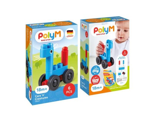 Конструктор PolyM Машинки і звірята 6 деталей (760001)