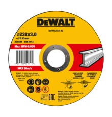 Круг відрізний DeWALT HIGH PERFORMANCE, сталь/труби та профілі/кольорові метали 230х3х22.23 мм (DWA4525IA)