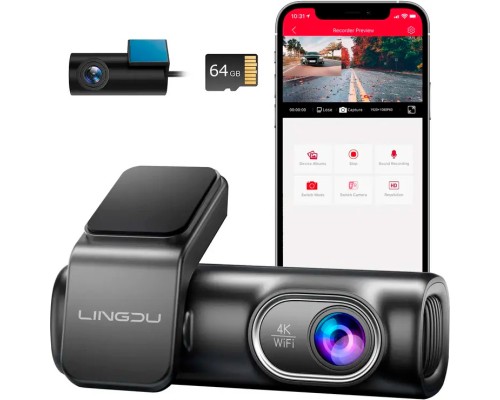Відеореєстратор LINGDU Dash Cam LD01 + Micro SD 64GB (LD01)