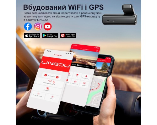 Відеореєстратор LINGDU Dash Cam LD01 + Micro SD 64GB (LD01)