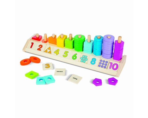 Розвиваюча іграшка Melissa&Doug Дерев'яний сортувальник Колір, форма, рахунок (MD19275)