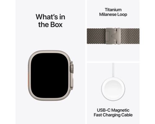 Смарт-годинник Apple Watch Ultra 2 2024 GPS + Cellular 49mm Natural Titanium Case with Natural Titanium Milanese Loop (MX5T3UL/A)