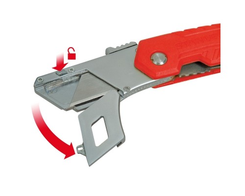 Ніж монтажний Stanley складаний, з висувним лезом для оздоблювальних робіт, 160мм. (0-10-243)