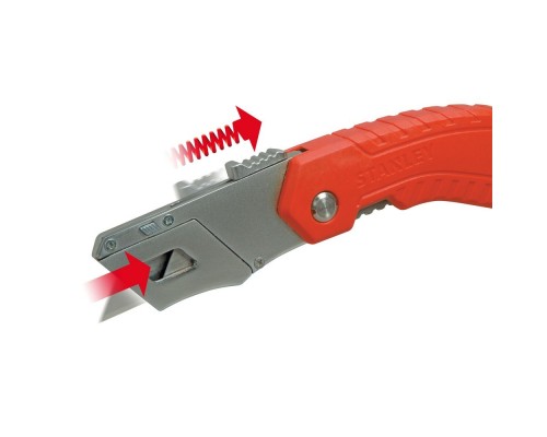 Ніж монтажний Stanley складаний, з висувним лезом для оздоблювальних робіт, 160мм. (0-10-243)