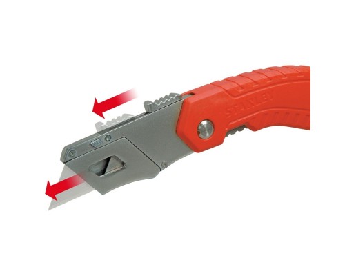 Ніж монтажний Stanley складаний, з висувним лезом для оздоблювальних робіт, 160мм. (0-10-243)