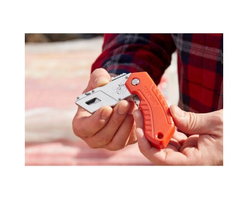 Ніж монтажний Stanley складаний, з висувним лезом для оздоблювальних робіт, 160мм. (0-10-243)