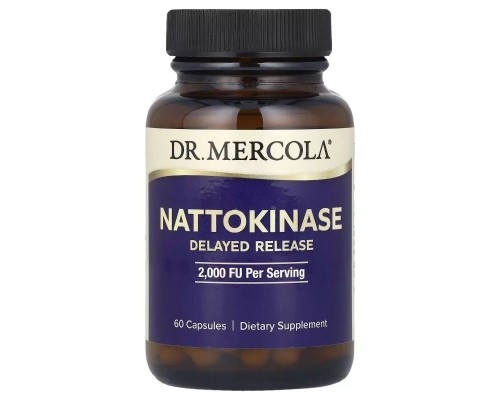 Вітамін Dr. Mercola Наттокіназа, 2000 FU, Nattokinase, 60 капсул (MCL-21414)