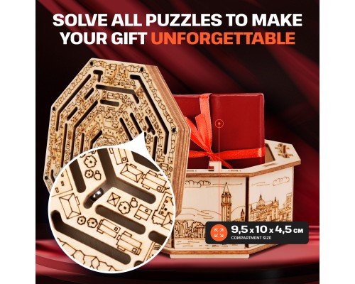 Головоломка EscapeWelt Дерев'яна SECRET MAZE BOX (50045) Головоломка EscapeWelt Дерев'яна SECRET MAZE BOX (50045)