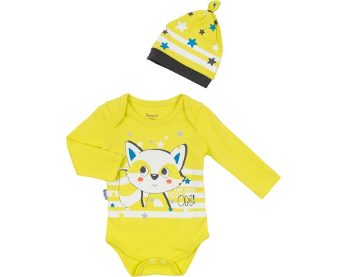 Набір дитячого одягу Miniworld з шапочкою (14711-74B-gray)