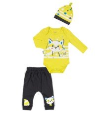 Набір дитячого одягу Miniworld з шапочкою (14711-74B-gray)