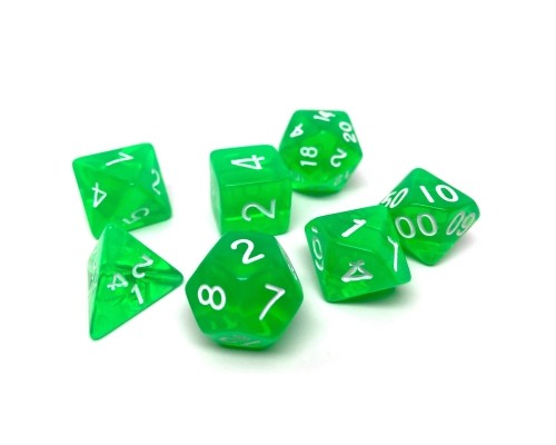 Набір кубиків для настільних ігор Games 7 Days Transparent 7 Dice Set - Green (g7dtran05)