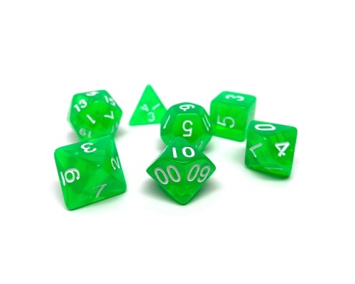 Набір кубиків для настільних ігор Games 7 Days Transparent 7 Dice Set - Green (g7dtran05)