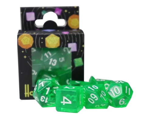 Набір кубиків для настільних ігор Games 7 Days Transparent 7 Dice Set - Green (g7dtran05)