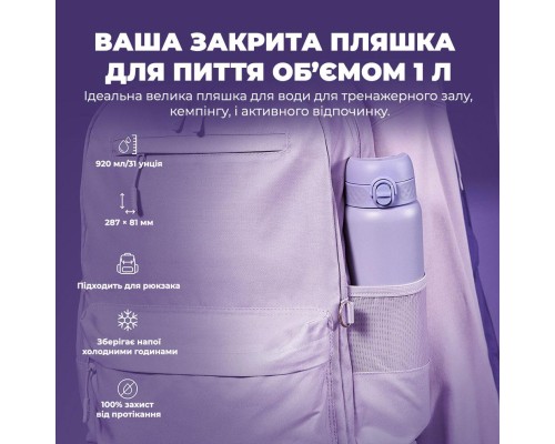 Пляшка для води ION8 OneTouch Vacuum Insulated 920 мл Periwinkle (I8TS1000PERI)