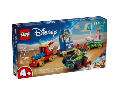 Конструктор LEGO Disney та Pixar Святкування з Історії іграшок: поїзд та авто для гонок (43264)