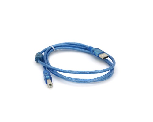 Кабель для принтера USB 2.0 AM/BM 1.5m 2x ferrite transparent Voltronic (YT-AM/BM-1.5T)