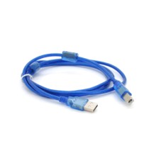 Кабель для принтера USB 2.0 AM/BM 1.5m 2x ferrite transparent Voltronic (YT-AM/BM-1.5T)