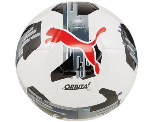 М'яч футбольний Puma Orbita 6 MS 084335-02 білий, чорний, червоний 4 (4067981498192)