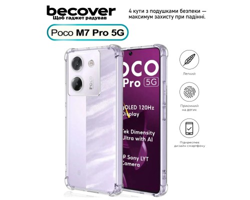 Чохол до мобільного телефона BeCover Anti-Shock Poco M7 Pro 5G Clear (713809)