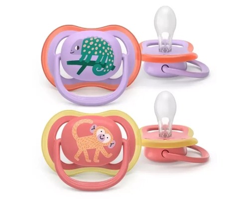Пустушка Philips AVENT Ultra Air 18+ місяців 2 шт фіолетово-кораллов (SCF349/47)