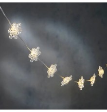 Гірлянда Luca Lighting Сніжинка, струна, 1,3 м, класична біла, 10 LED 2AA, таймер (8720967822874)