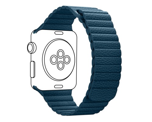 Ремінець до смарт-годинника Armorstandart Leather Loop для Apple Watch 42 (Series 11-10)/41/40/38 Blue (ARM51669)